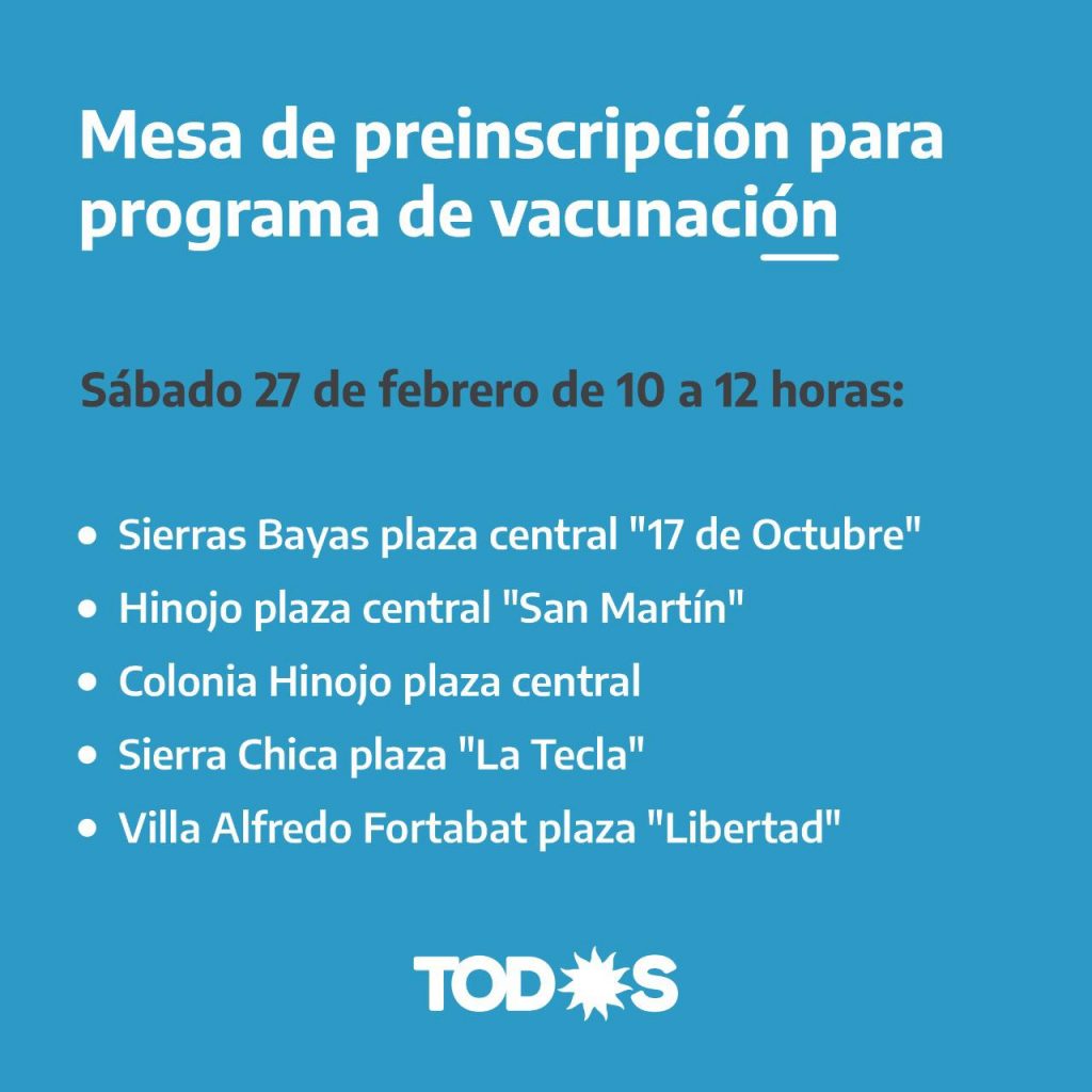 La Mesa de preinscripción