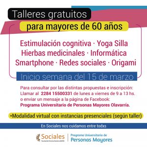 Sociales ofrece talleres para Personas