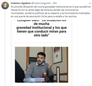 Federico Aguilera tras los