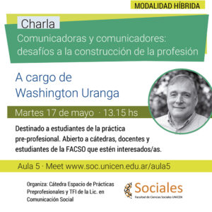 Washington Uranga brindará la