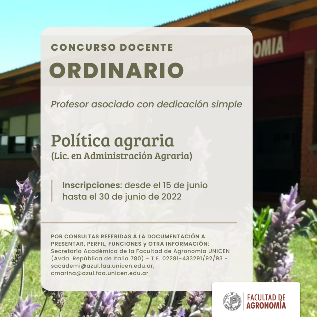 La Facultad de Agronomía