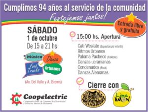 Coopelectric invita a celebrar
